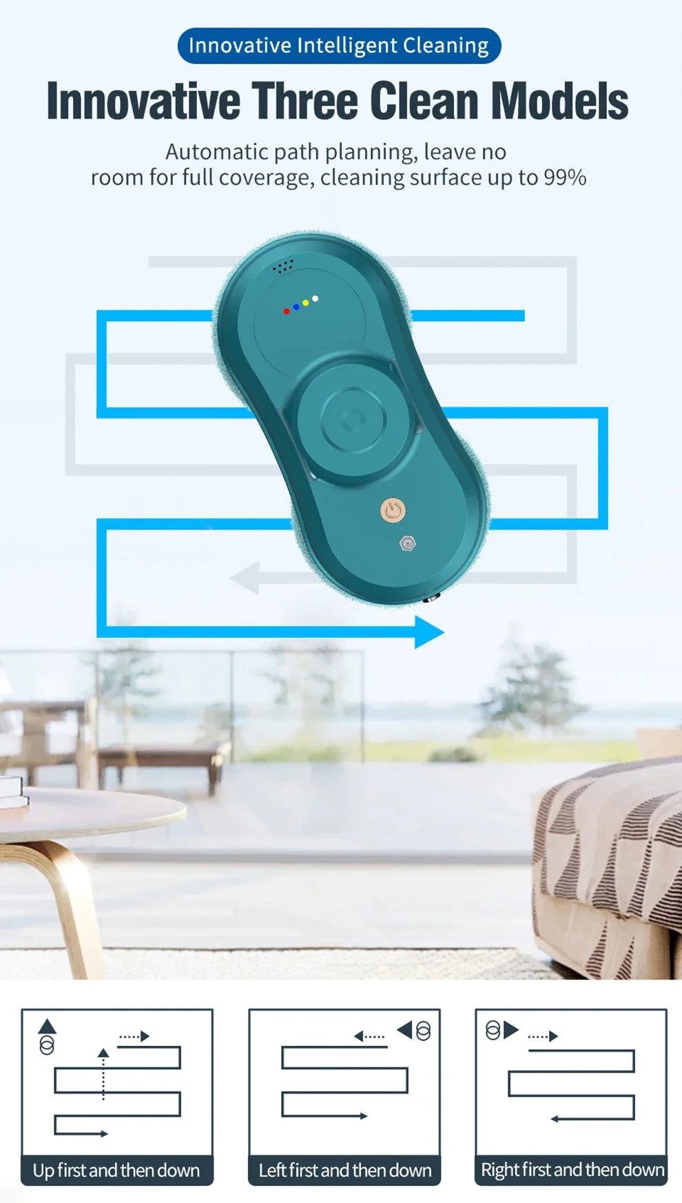 Purerobo W-R1 Window Cleaning Robot Smart APP Control Automatic Cleaning Glass High Suction Power Electric Robot Vacuum Cleaner