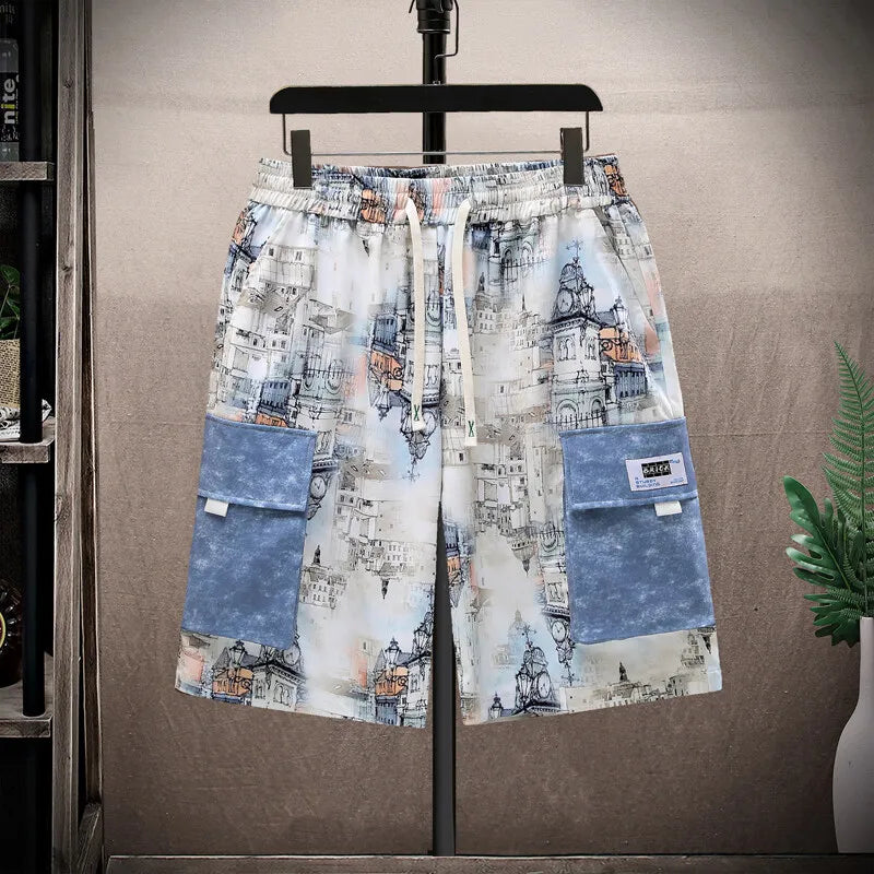 Shirts + shorts 2025 summer Sportswear Men's fashion short sleeve printing Sets Male shirts and shorts Casual Shirts Two Piece