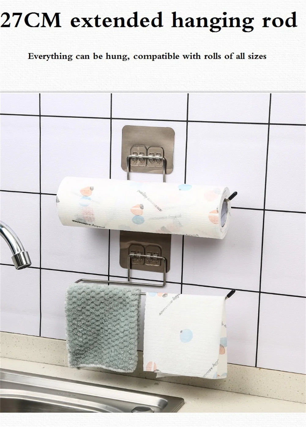 Toilet Paper Holder Bathroom Storage Paper Towel Holder Kitchen Wall Hook Toilet Paper Stand Home Organizer Toilet Accessories