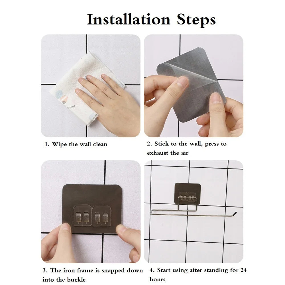 Toilet Paper Holder Bathroom Storage Paper Towel Holder Kitchen Wall Hook Toilet Paper Stand Home Organizer Toilet Accessories