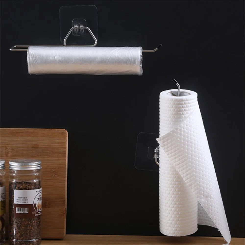 Toilet Paper Holder Bathroom Storage Paper Towel Holder Kitchen Wall Hook Toilet Paper Stand Home Organizer Toilet Accessories