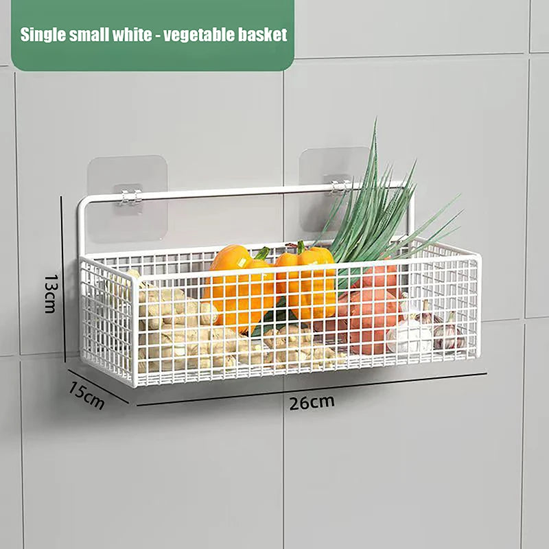 Multifunctional Bathroom Organiser Toiletries Organiser No-Punch Bathroom Shelf Bathroom Kitchen Wall Mount Storage Rack