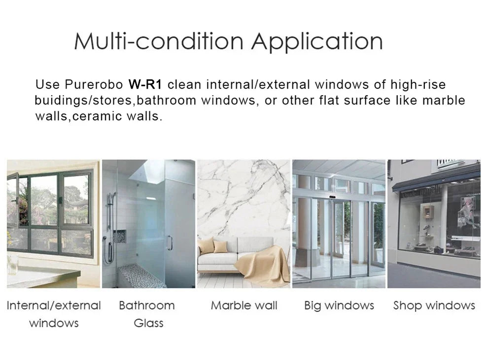 Purerobo W-R1 Window Cleaning Robot Smart APP Control Automatic Cleaning Glass High Suction Power Electric Robot Vacuum Cleaner