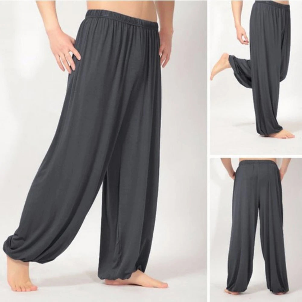 Yoga Pants Men\'s Casual Solid Color Baggy Trousers Belly Dance Harem Slacks sweatpants Trendy Loose Clothing