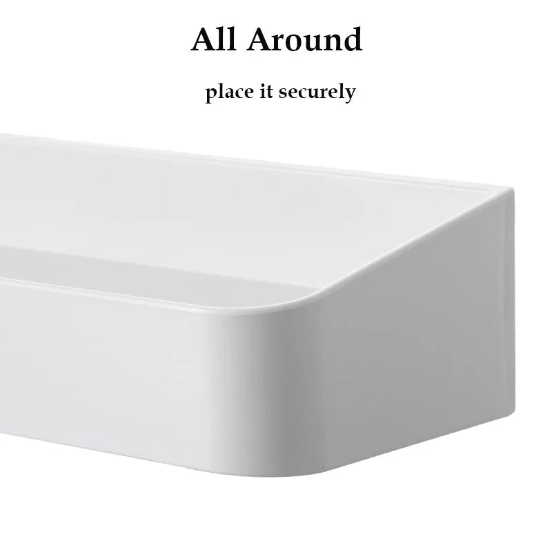 Toilet Cosmetics Shelf White Self-adhesive Bathroom Body Wash Shampoo Organization Shelves Storage Racks Storage Support Holder