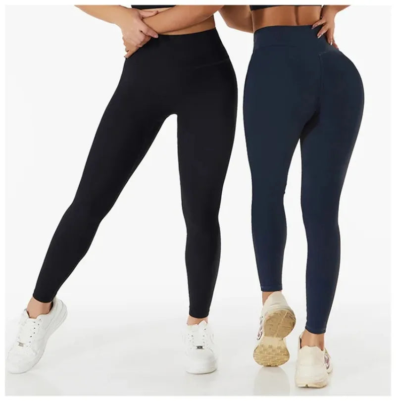 High Waist Yoga Pants Women Seamless Sport Pants Ribbed Knitted Fitness Leggings Solid White Running Pants Quick Dry Gym Leggins