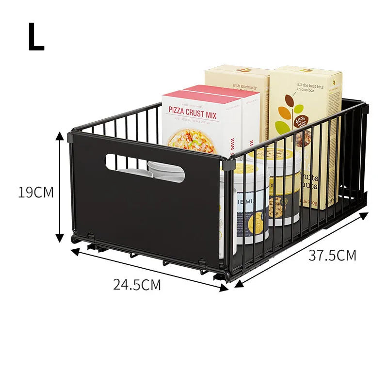 Kitchen Pull Out Organizer For Cabinets Spice Storage Rack Under Sink Organizer Snack Can Storage Basket Sliding Out Drawers