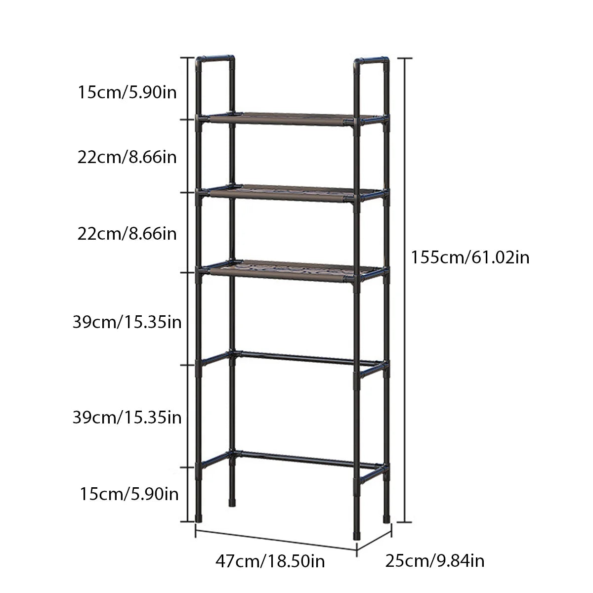 Bathroom Storage Rack Floor Mounted Over Toilet Shelf Multilayer Space Saver Multi-Functional Kitchen Organizer