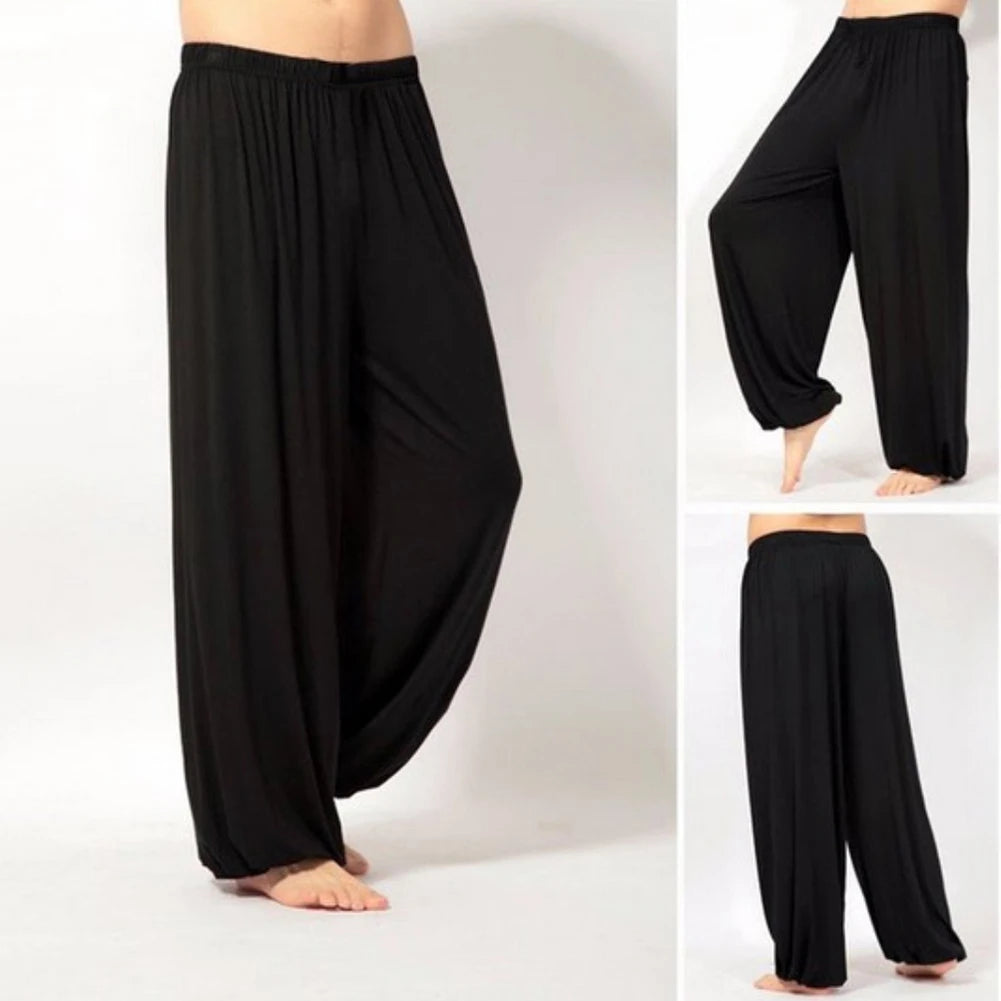 Yoga Pants Men\'s Casual Solid Color Baggy Trousers Belly Dance Harem Slacks sweatpants Trendy Loose Clothing