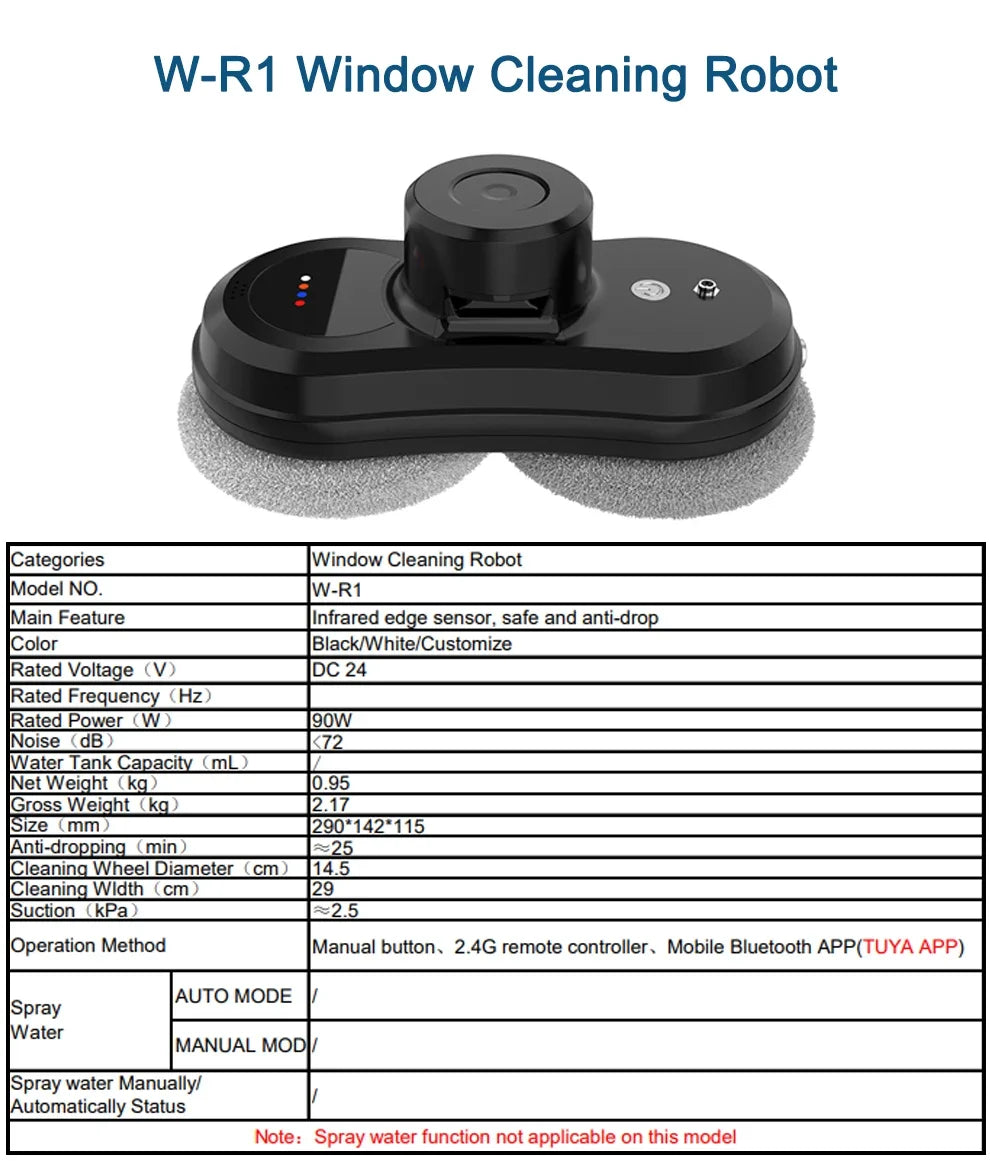 Purerobo W-R1 Window Cleaning Robot Smart APP Control Automatic Cleaning Glass High Suction Power Electric Robot Vacuum Cleaner