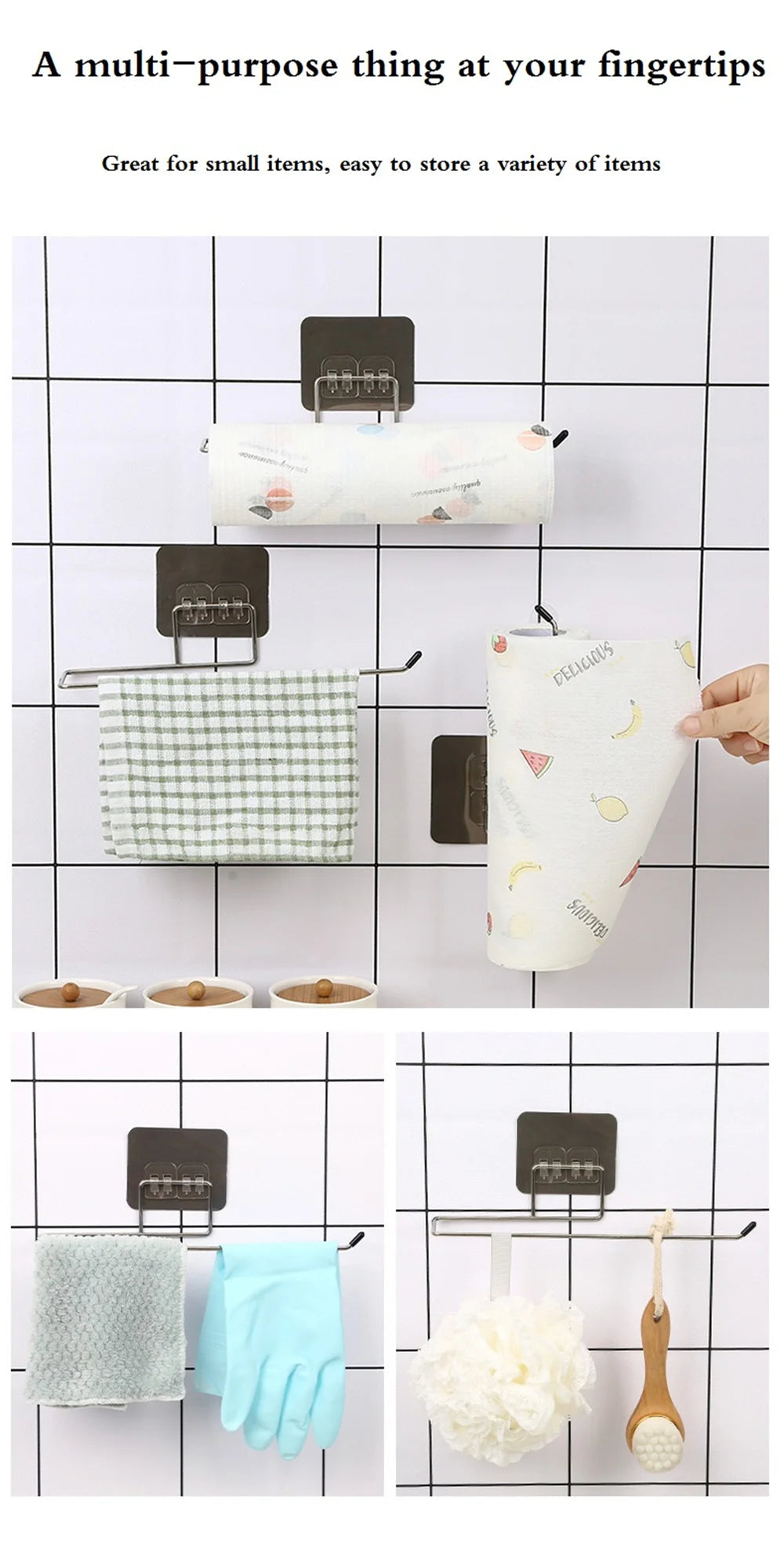 Toilet Paper Holder Bathroom Storage Paper Towel Holder Kitchen Wall Hook Toilet Paper Stand Home Organizer Toilet Accessories